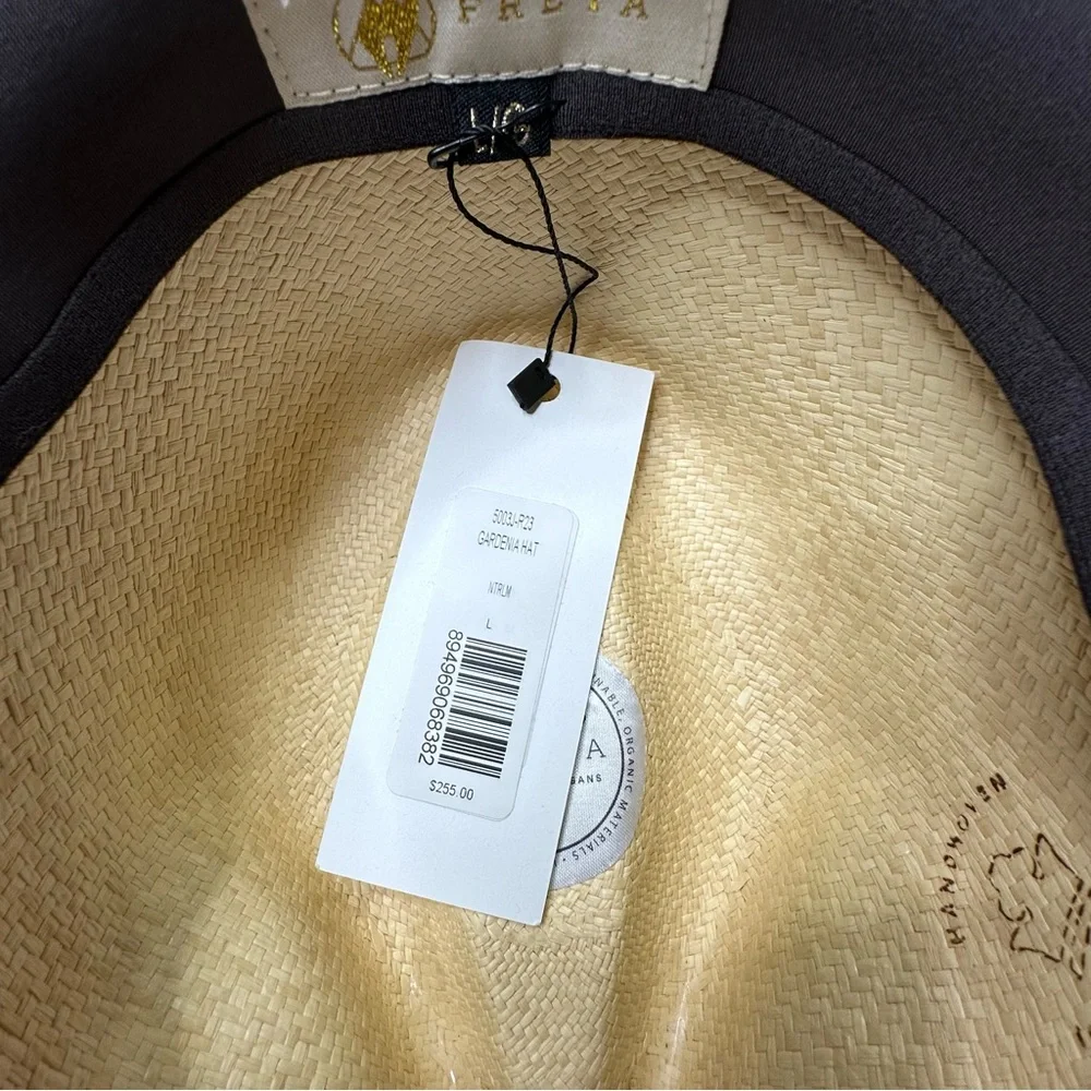 VERONICA BEARD x FREYA Gardenia White Cream Straw Field Hat Ribbon and Strap NWT - Picture 8 of 16